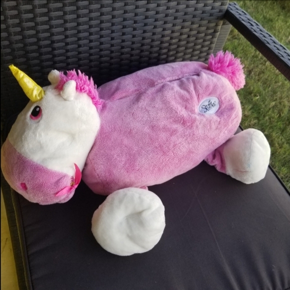 Stuffies PRANCINE The Unicorn Stuffed Animal ( 20"x16") 7 Secret Pockets Plush - Picture 3 of 10